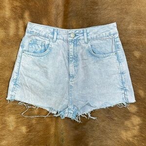 Topshop moto mom distressed high waist jeans shorts